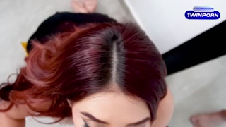 Unmatched great POV blowjob with cum on tits - Jessica Sodi